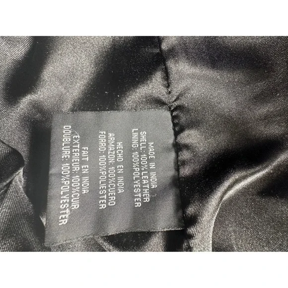 Vintage KC Collections Womens Black Leather Jacket  Zip Collar Style Outerwear - Picture 8 of 9